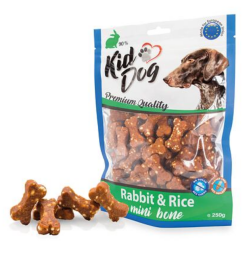 KIDDOG králičí maso s rýží MINI kostičky 250 g